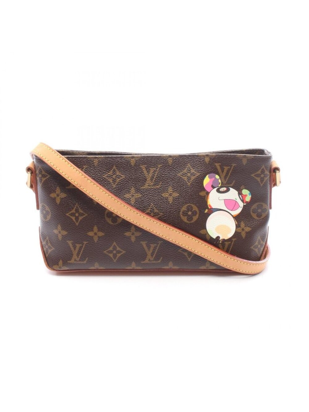 Louis Vuitton Shoulder Bag Trotor Canvas Leather LV Takashi Murakami